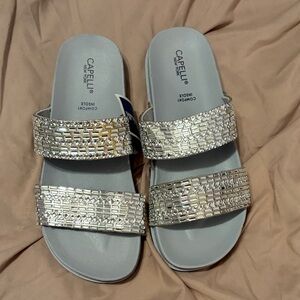 Capelli of New York Metallic Embellished Sandals